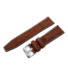 Vostok Europe Limousine Open Balance leather strap / 23 mm / brown / white / polished buckle