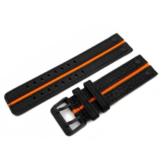 Vostok Europe Expedition North Pole / Everest leather strap / 24 mm / black / orange / black buckle