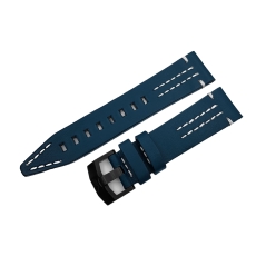 Vostok Europe Rocket N1 Armband aus vegetabilem Leder / 22 mm / dunkelblau / weiß / Schließe schwarz