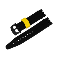 Vostok Europe VEareONE / Energia 2 silicone strap / 26 mm / black / yellow / black buckle